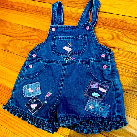 Blue Denim Patchwork Overalls - Picture 1 of 9